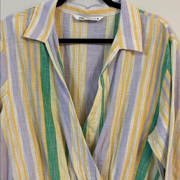 BNWOT Zara The Valery Pastel Striped Smocked Mini Dress size XXL - Picture 6 of 7